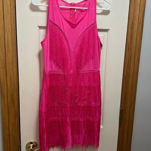 PINK FRINGE DRESS!